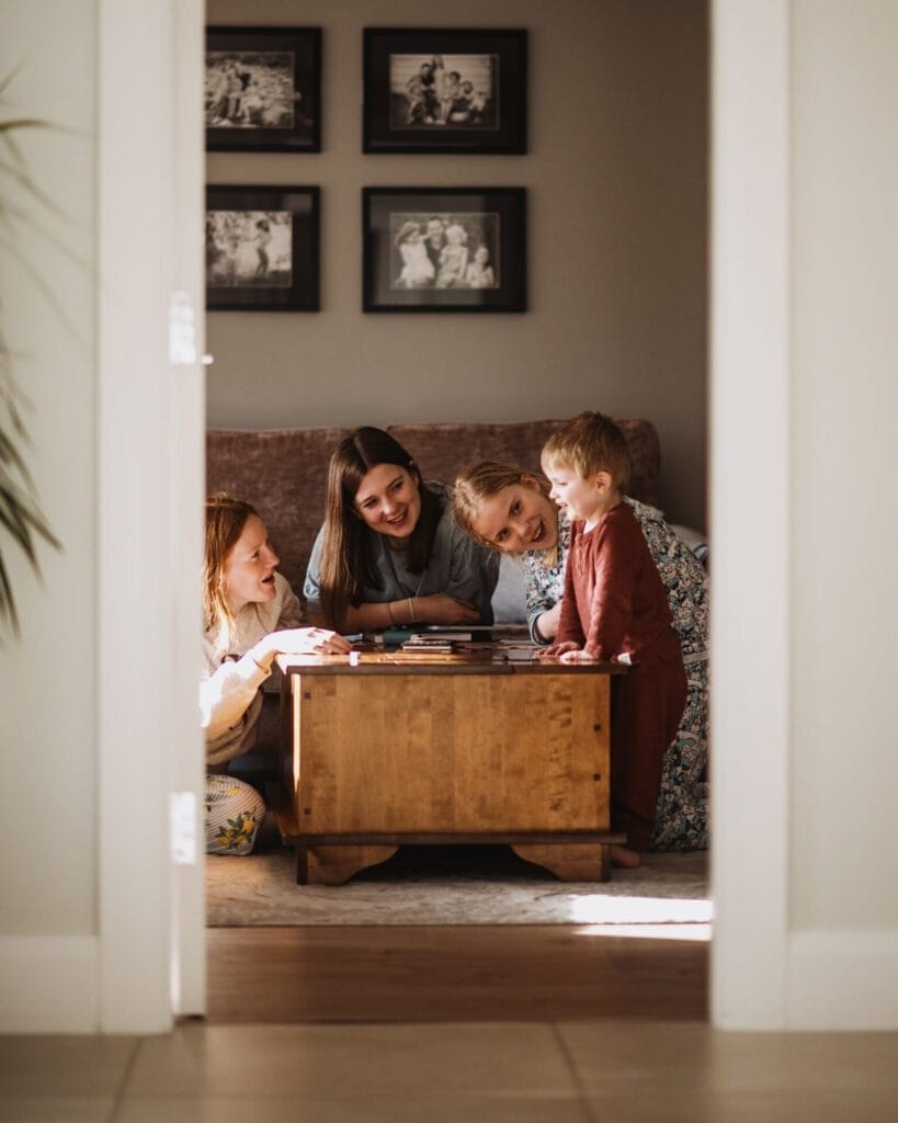 Family Portrait photographer in Doncaster Yorkshire. $ young children laughing